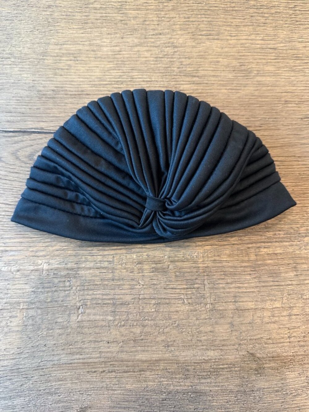 Black Pleated Turban Headband Twist Knot Headwrap Chic Minimal